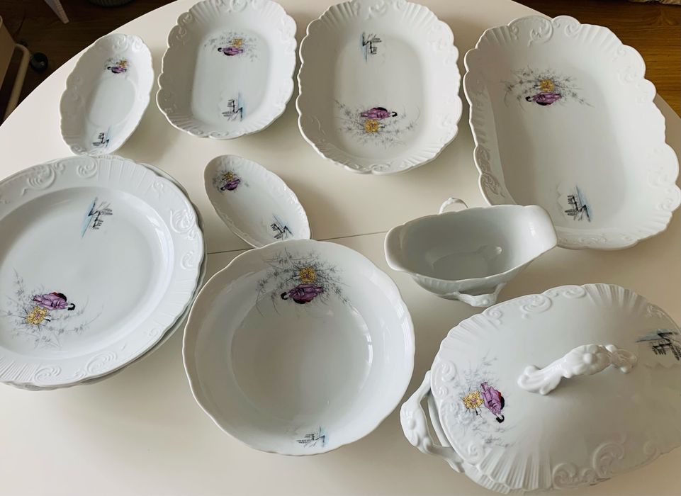 Serviço de jantar porcelana vista alegre estilo japones