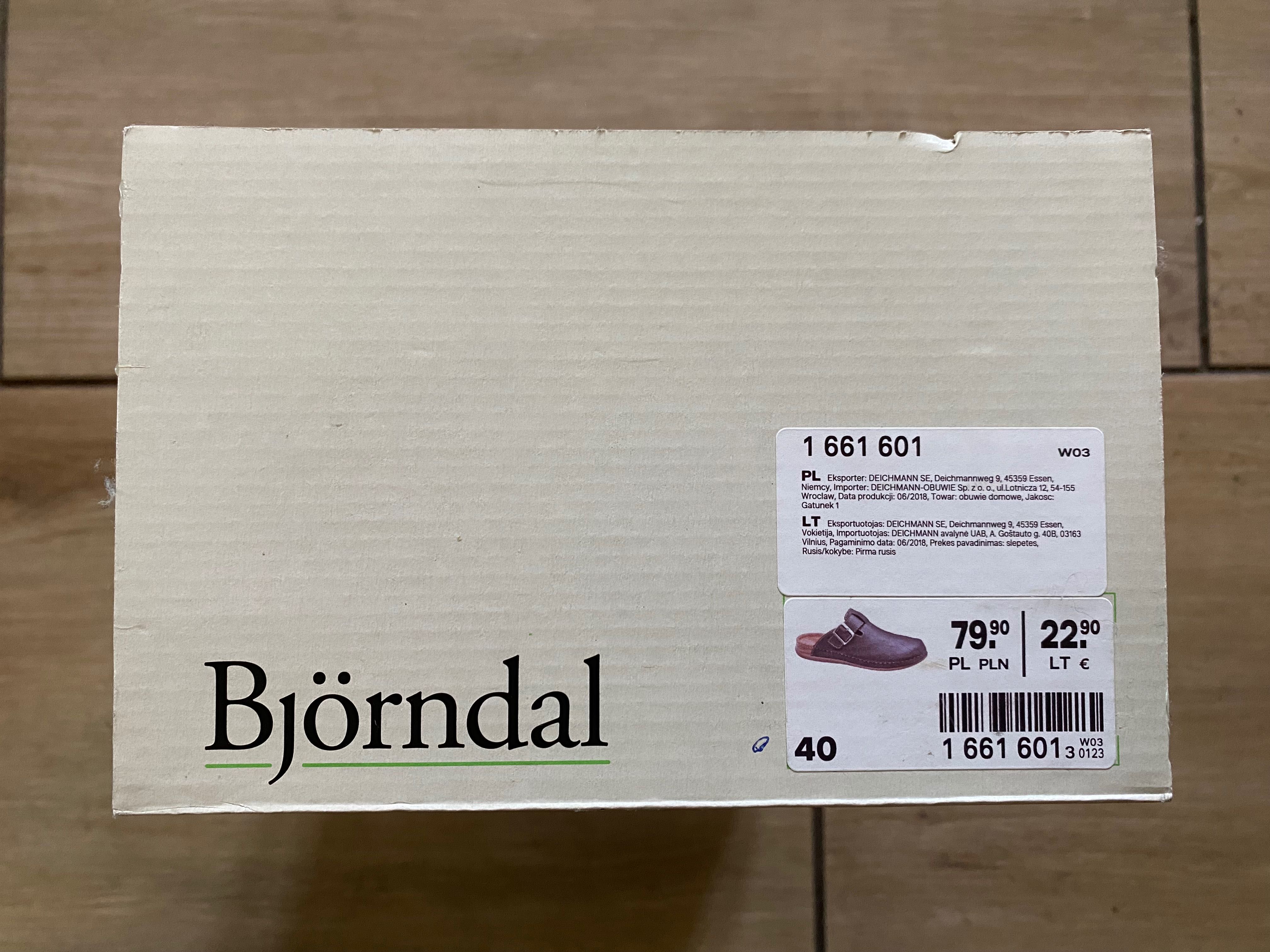 Czarne klapki męskie Björndal 40