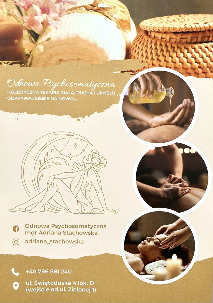Lecznicze masaże relaksacyjne; aromaterapia; naturalna suplementacja