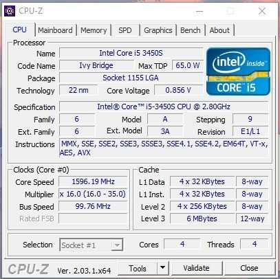 Процессор Intel Core I5-3450S/S1155 - 2.8Ghz./игровой