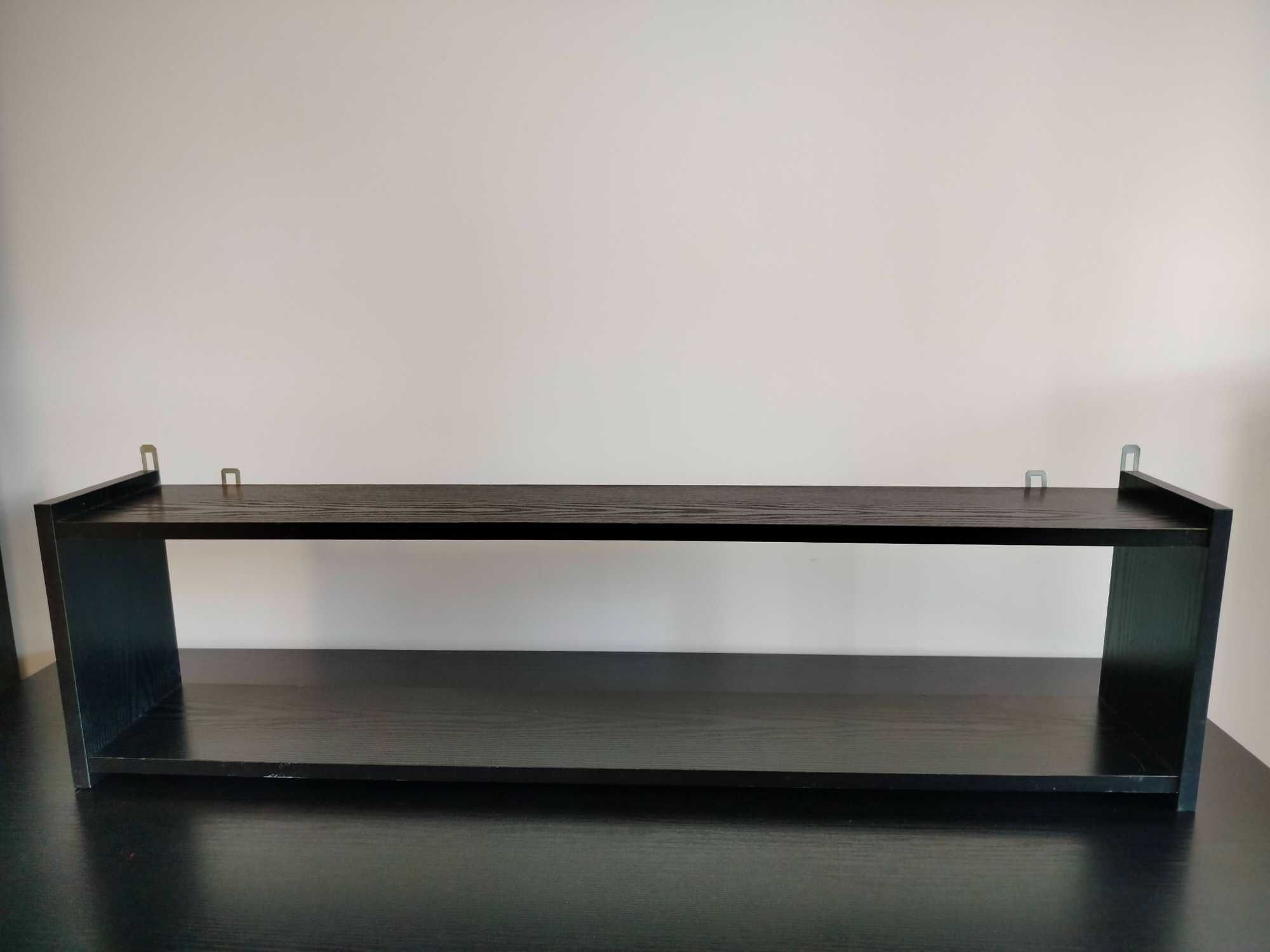 Dwie półki ścienne używane czarne 120x30x33 cm