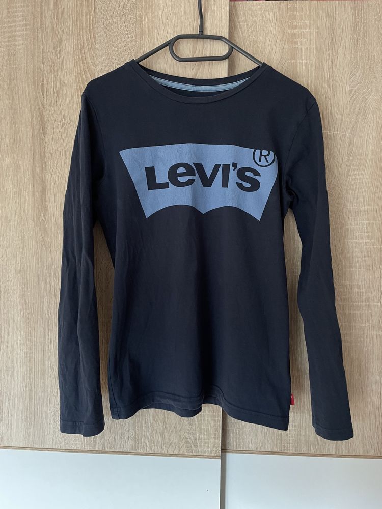 Koszulka Levis 158 164 granatowa logowana długi rękaw longsleeve