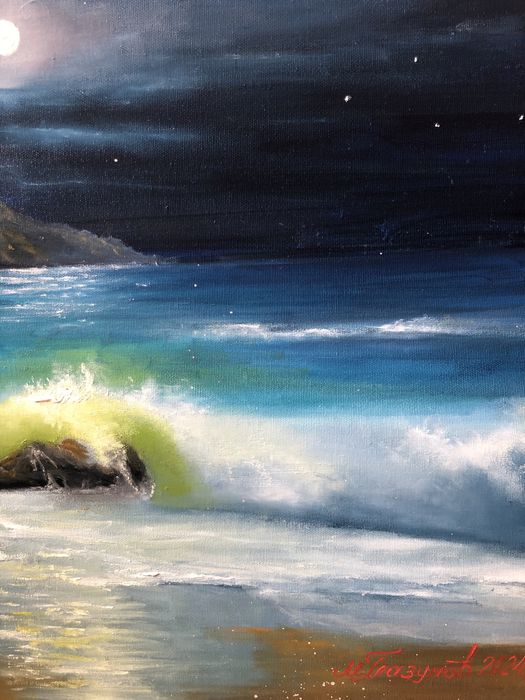 Картина  « Море вночі», олія, полотно на підрамнику, лак, 50 х 60