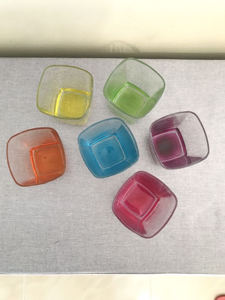 Conjunto 6 copos de vidro coloridos