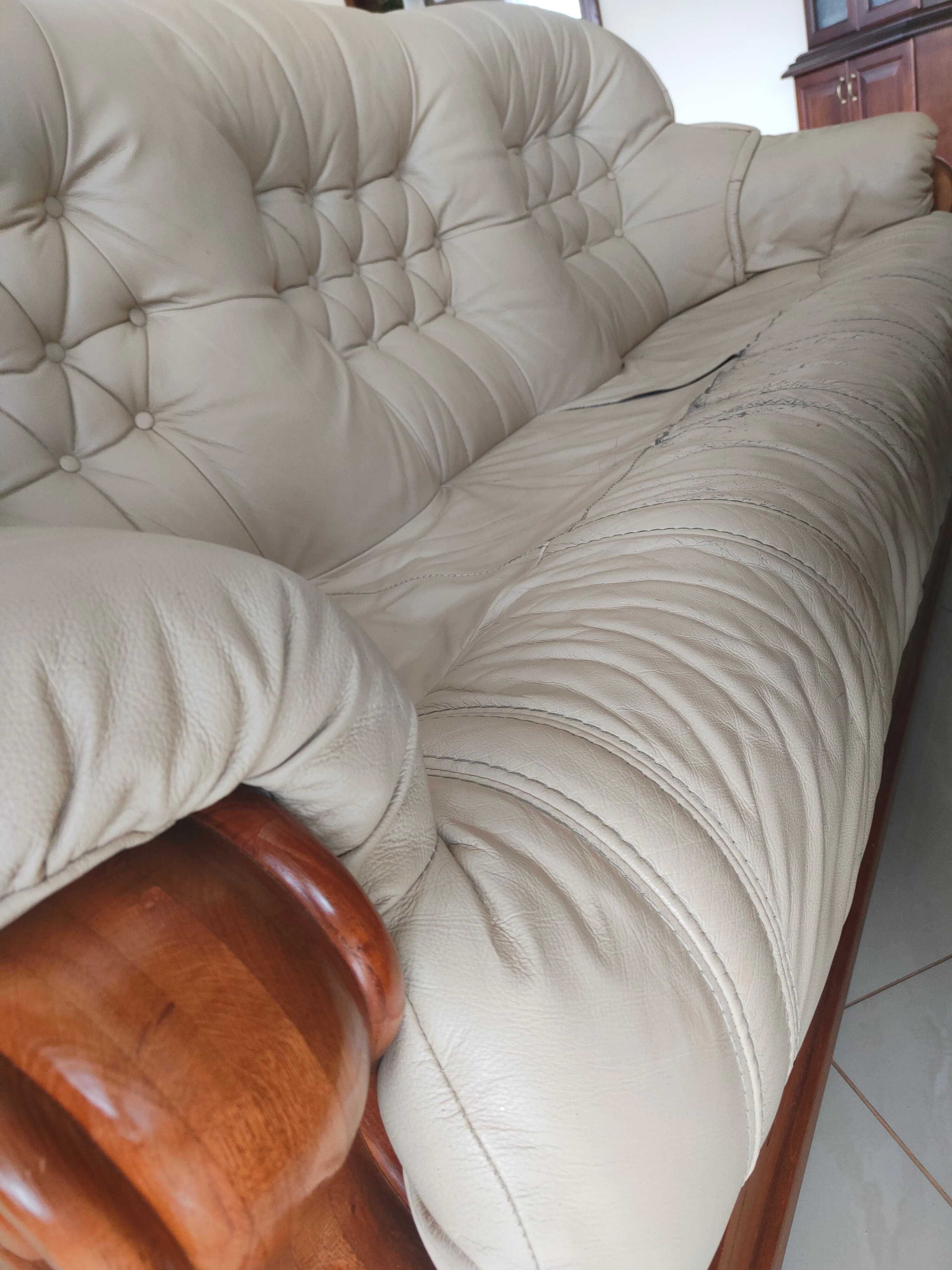 Komplet wypoczynkowy 3+2+1 skórzany- Sofa , kanapa , fotel