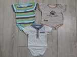 Body, bodziaki chłopięce, krótki rękaw, Smyk, Coccodrillo r. 56, 3 szt