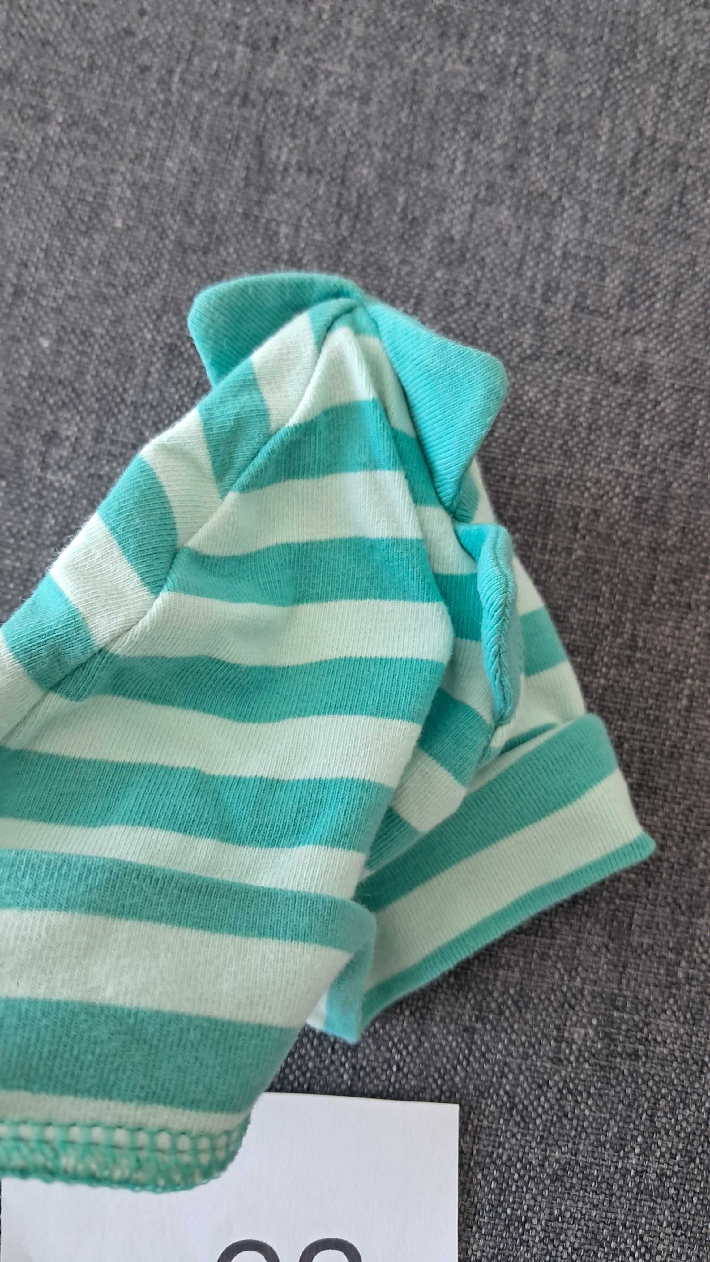 Czapka niemowlęca chłopięca paski paseczki dinozaur H&M