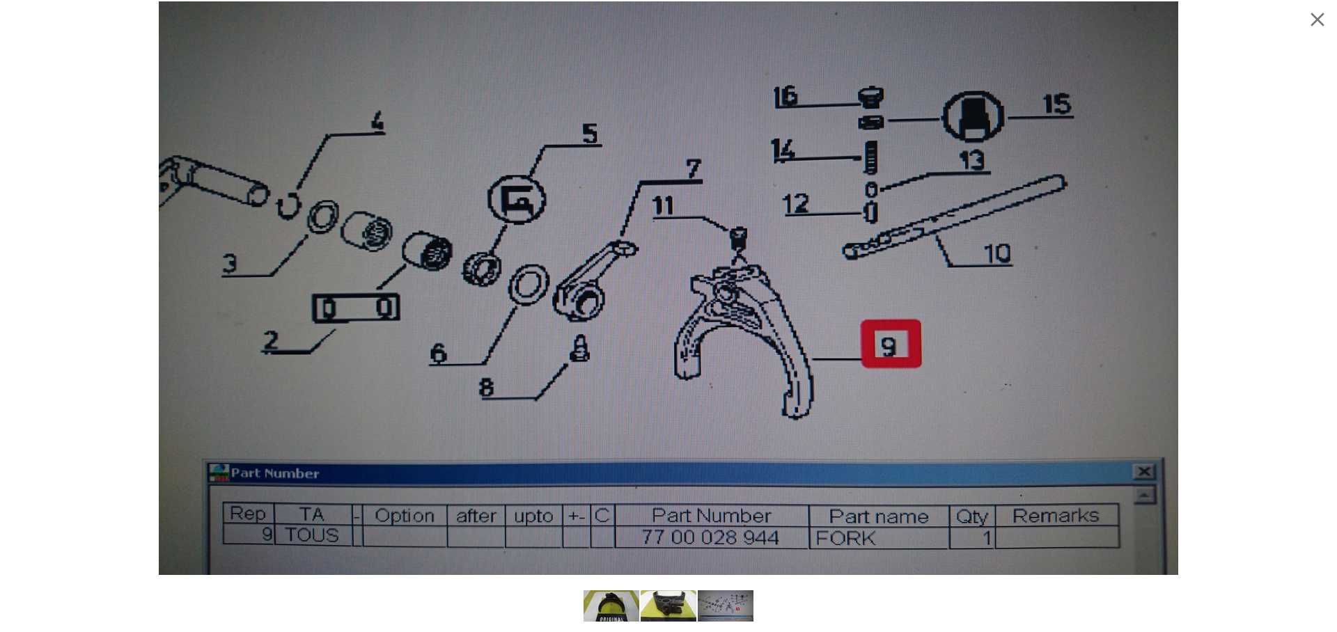 Widełki synchronizatora rewersu RENAULT 12/14/54 od 103.14 od 155.54