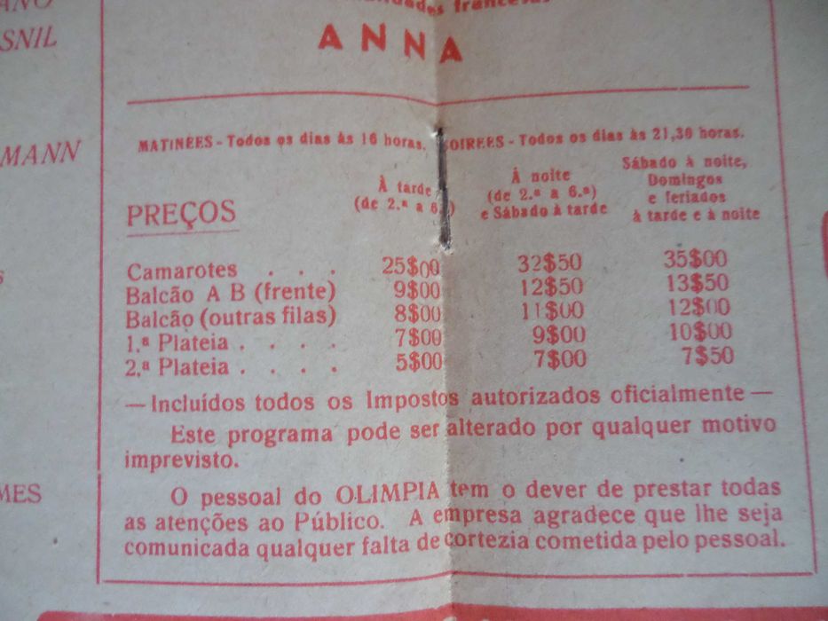 Panfleto Publicitário antigo