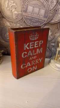 Скринька-книга "Keep calm and Carry on" (21 см) Бренд: OOTB
