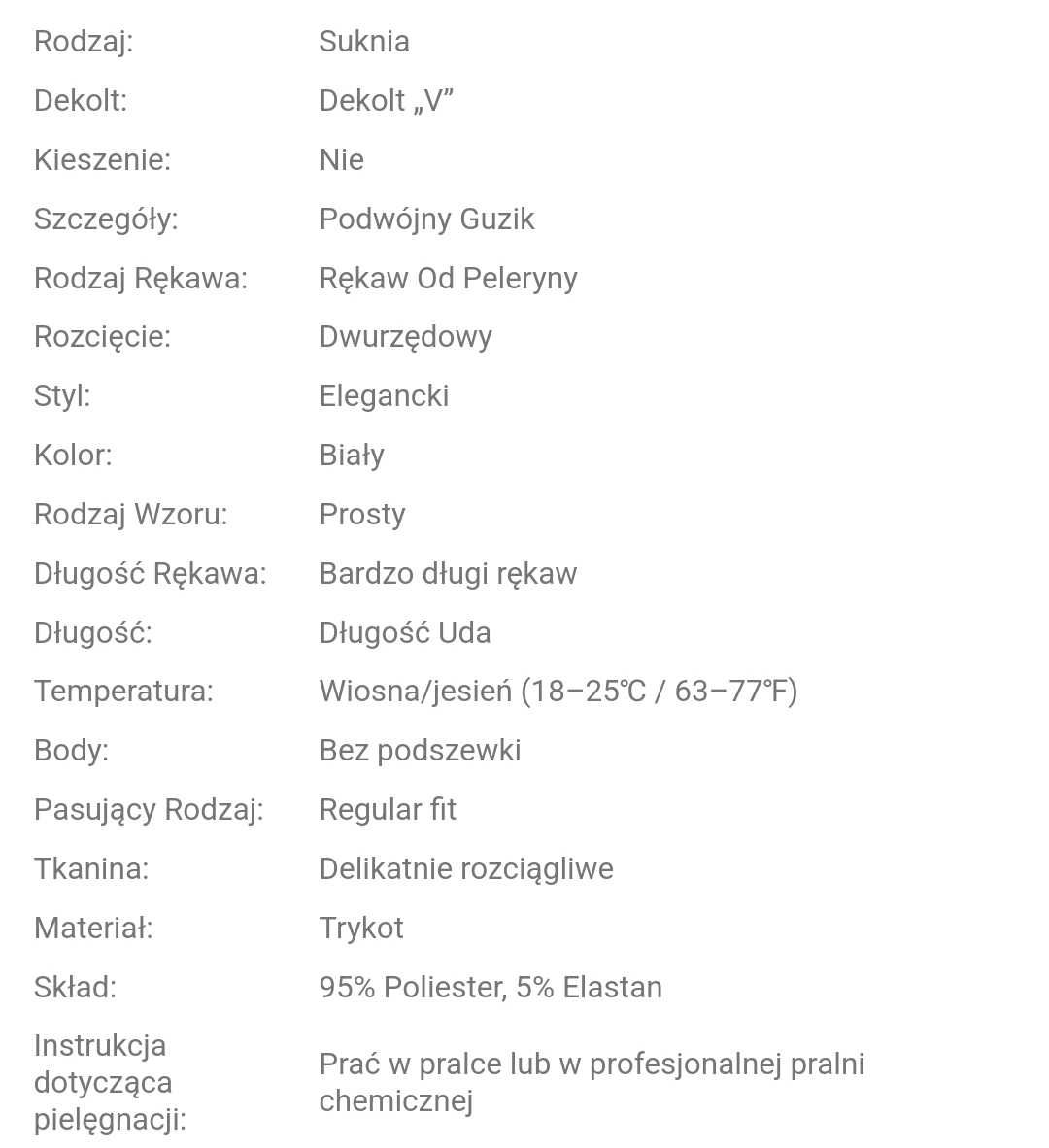 Dwurzędowa Sukienka marynarka rozmiar M Biała