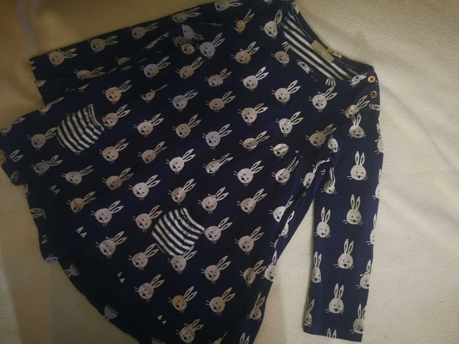 Next granatowa tunika króliczki r. 104 cm 3-4lata