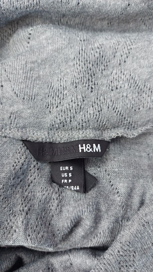 Bluzka szara z ażurami damska rozmiar S firma H&M