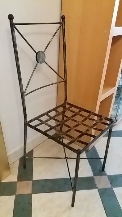 Krzesło mosiężne metalowe starodawne mosiądz