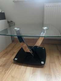 Stół kawowy szkalny stolik kwadratowy 65x65cm