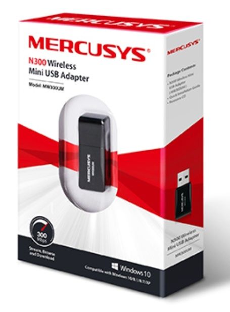 Mini Adaptador Wireless USB Mercusys MW300UM