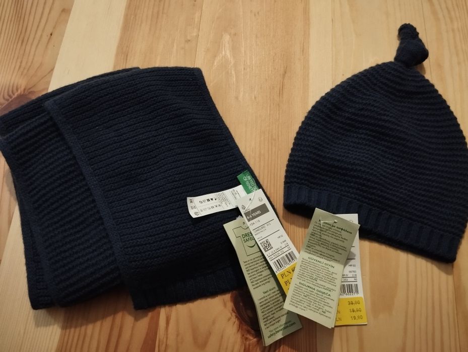 Czapka +szalik Benetton 82-98 NOWE