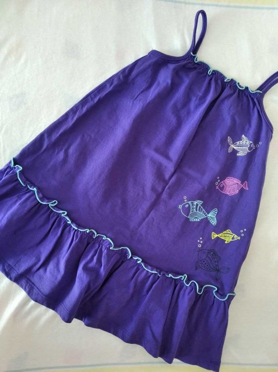 Нарядное легкое платьице на подкладке для девочки 7 лет (рост 122)