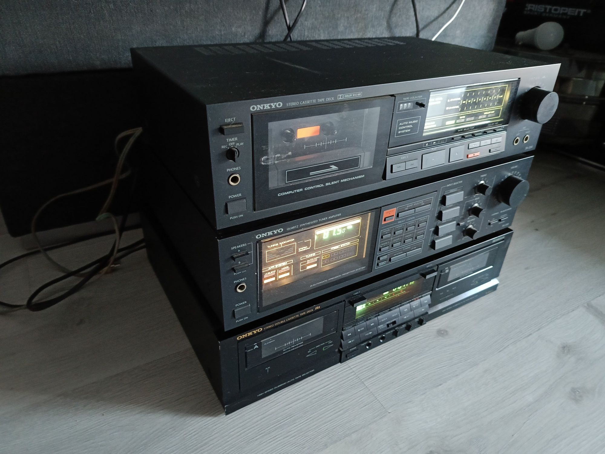 zestaw vintage marki Onkyo, w pełni sprawny i w doskonałym stanie