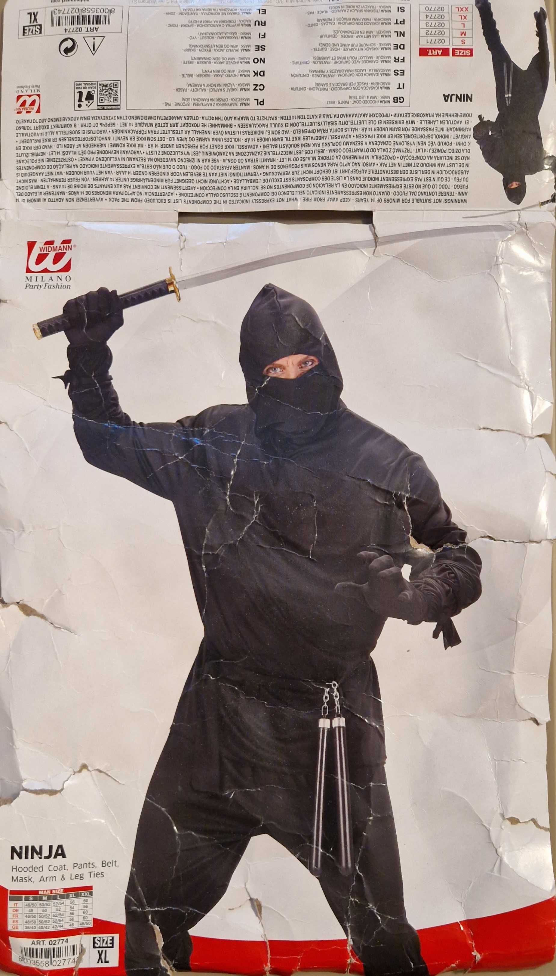 Kostium ninja, samuraja, wojownika, rozmiar XL