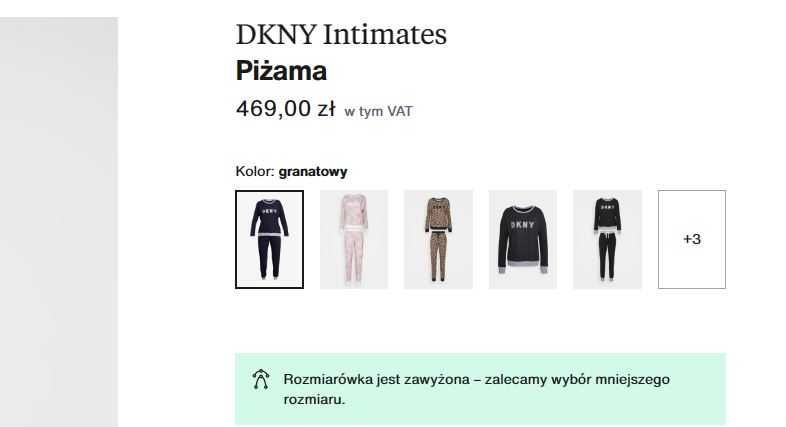Luksusowa super soft Piżama damska DKNY Intimates s/m
