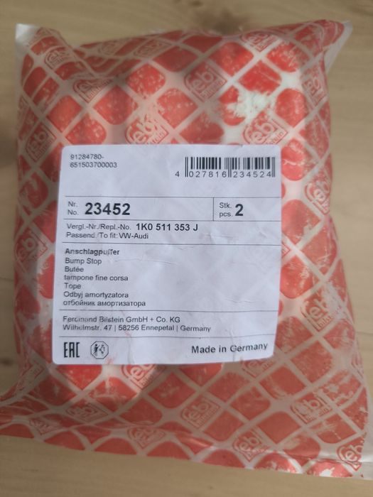 Bałwanki odbojniki amortyzatorów VW Audi