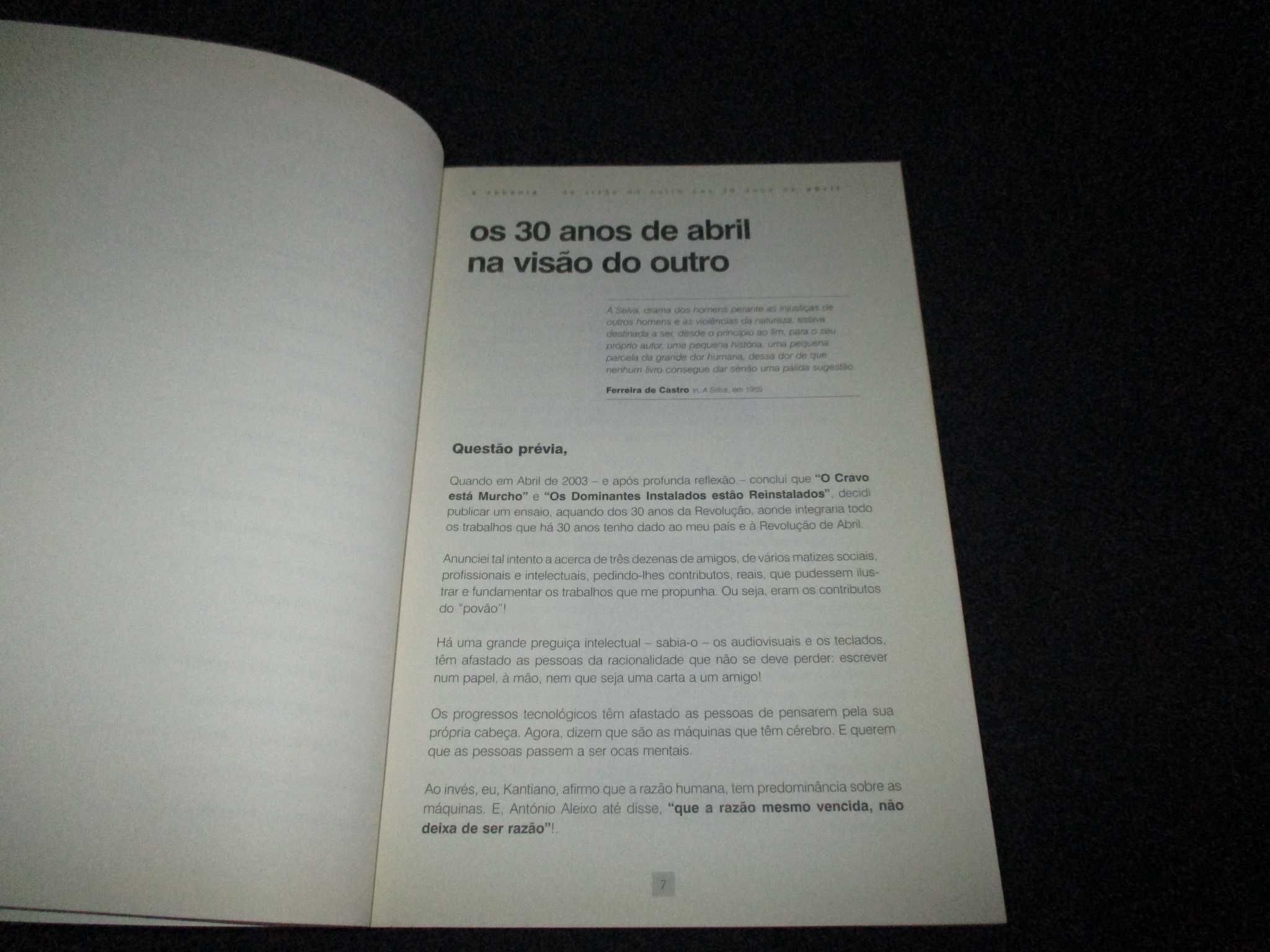 Livro A Sebenta da visão do outro nos 30 anos de Abril