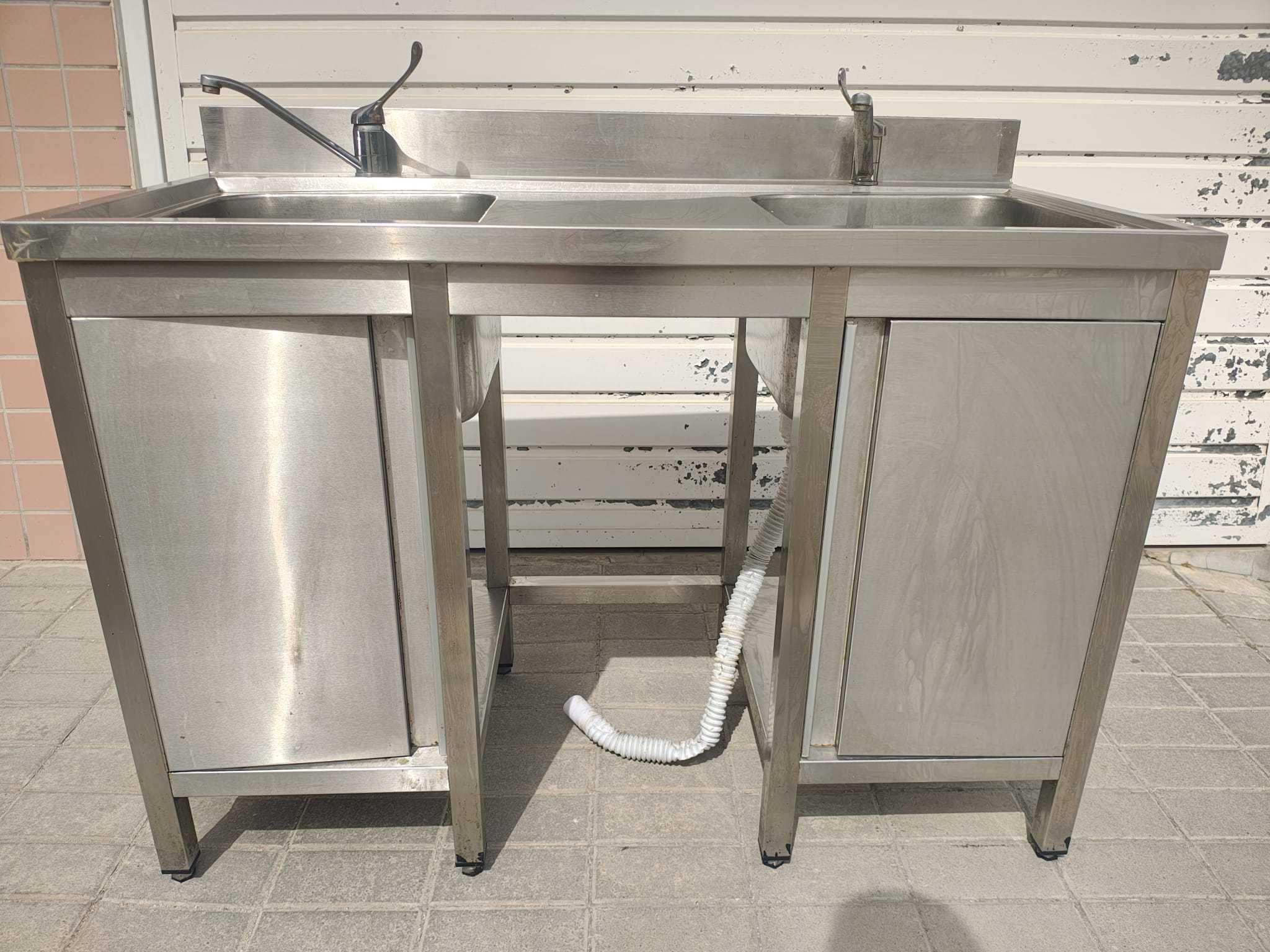 Pia de inox 2 cubas