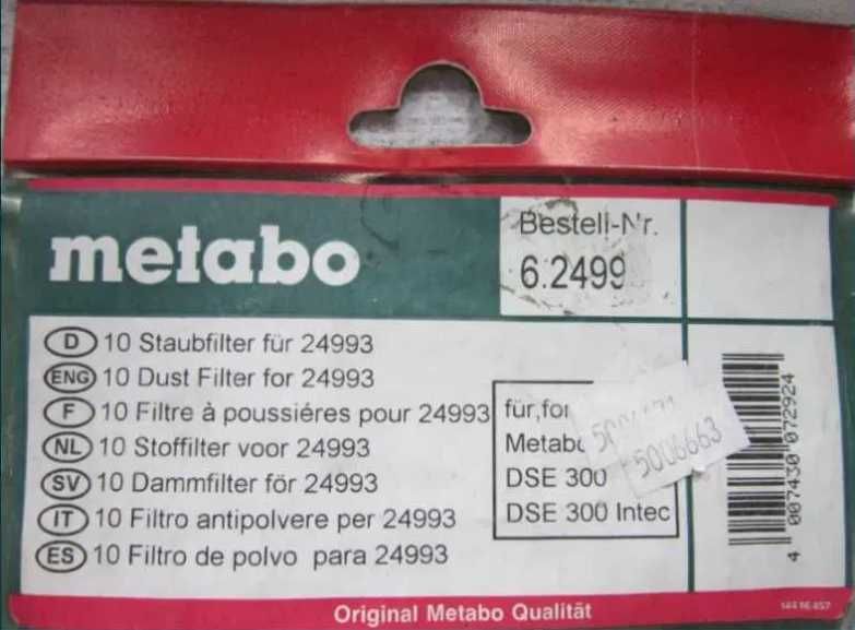 Metabo Filtr kasetki do DSE (10szt) DSE 300 Intec