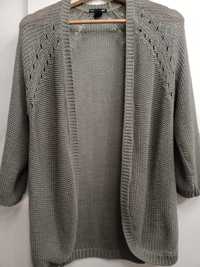 Sweter H&M Basic szary S M klasyk