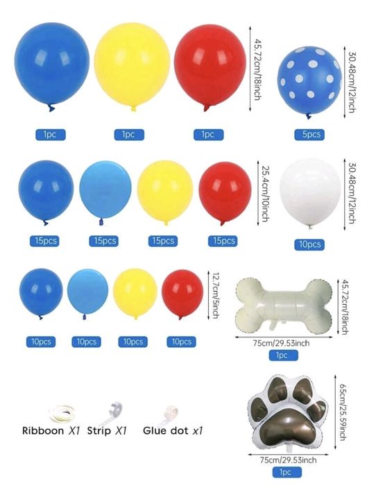 120 balões festa Patrulha Pata