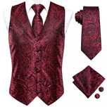 S M L XL Kamizelka elegancka garnituru czerwona czarna męska zestaw