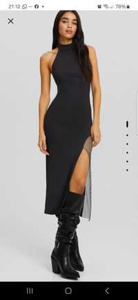 Vestido Bershka M cinza