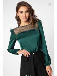 Шовкова блуза смарагдового кольору Лорі 42 р