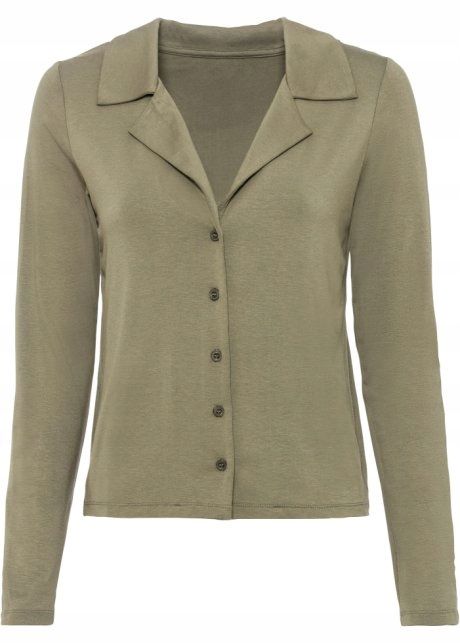 B.P.C bluzka khaki z kołnierzykiem r.36/38