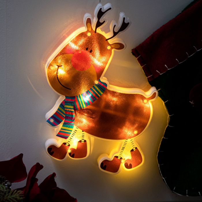 Lampki LED Wisząca Ozdoba Dekoracja Okna Świąteczna Przyssawka Renifer
