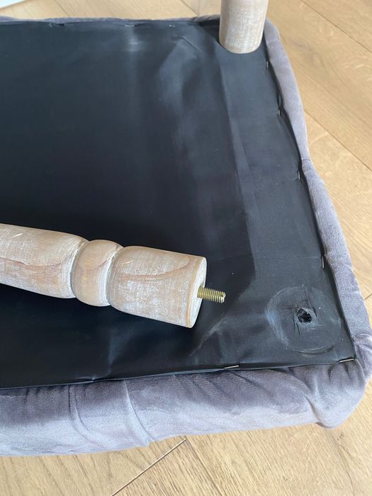 Siedzisko puf ława szara welurowa