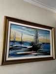 Quadro c/ pintura a óleo, moldura dourada
