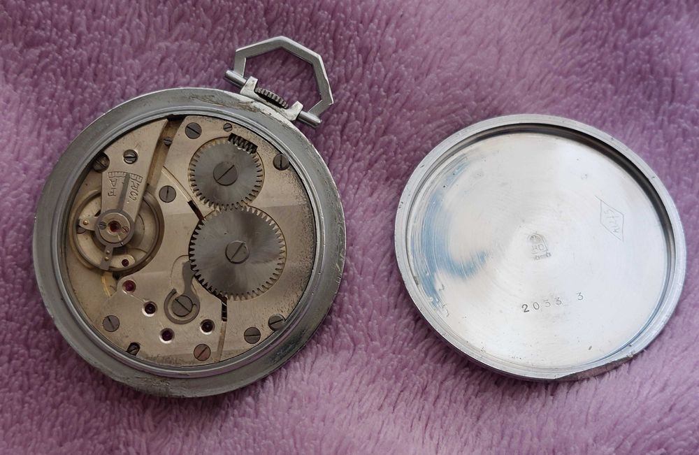 Relogio de bolso Vintage Metal Chrome [44mm] - Funciona.