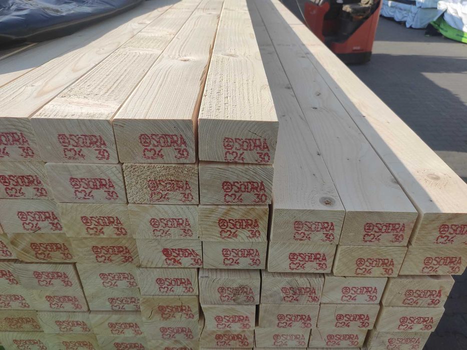 Kantówka drewno konstrukcyjne świerk C24 45x195mm Södra TANIO DOSTAWA