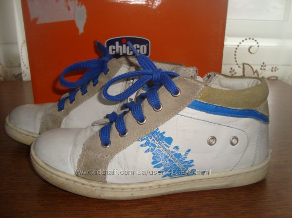 Кожаные кеды, демисезонные ботинки Chicco 30 размер Бу