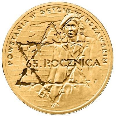 Moneta 2 zł 65 rocz. Powstania w Getcie Warszawski