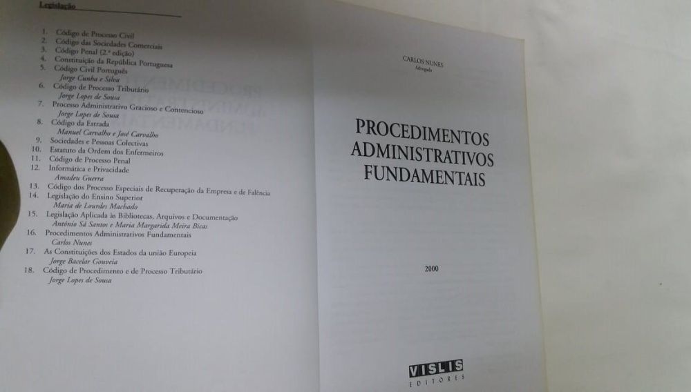 Livro "Procedimentos Administrativos Fundamentais" de Carlos Nunes