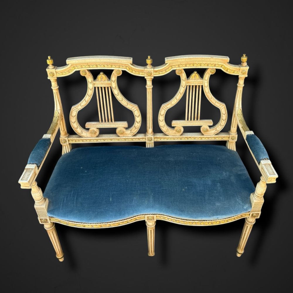 Zestaw mebli w stylu Ludwika XVI sofa krzesła stolik p5/280412