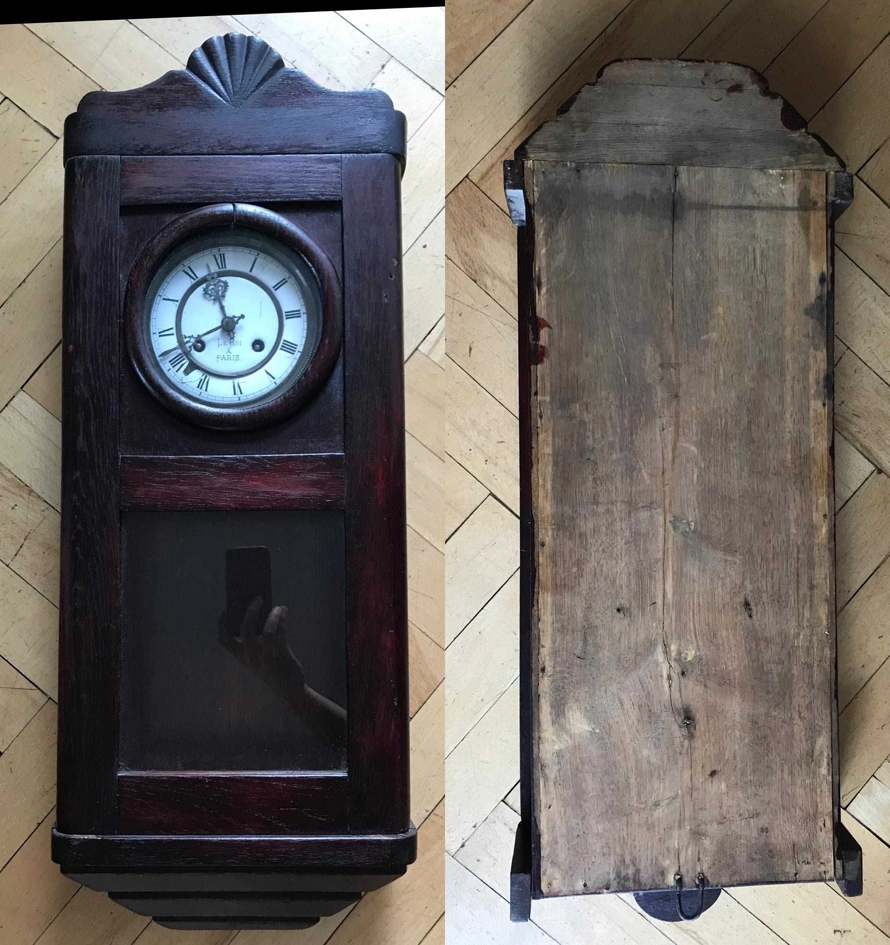 Zegar ścienny wiszący Le roi à Paris - vintage - do renowacji