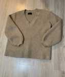 Sweter elegancki gruby dzianina dekolt V
