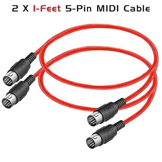 FORE 2-pak 5-pinowy kabel DIN na 5-pinowy DIN MIDI 0,3 M 2 sztuki