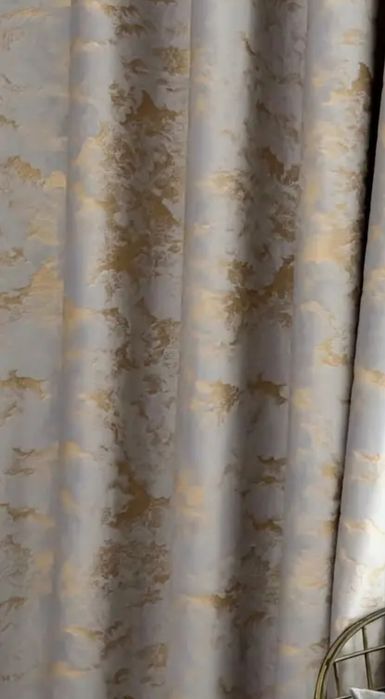 Шикарні штори 130/265 з мраморним візерун, шторною стрічка,гачки