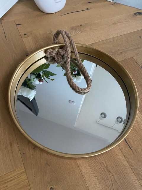 Lustro wiszące rama stare złoto średnica 40 cm NOWE Tk Maxx