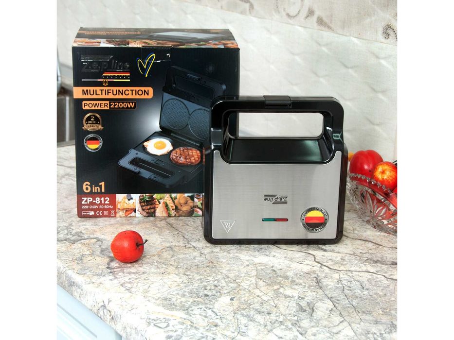 Вафельниця 6 в 1 2200 Вт Zepline ZP-812 зі знімними пластинами